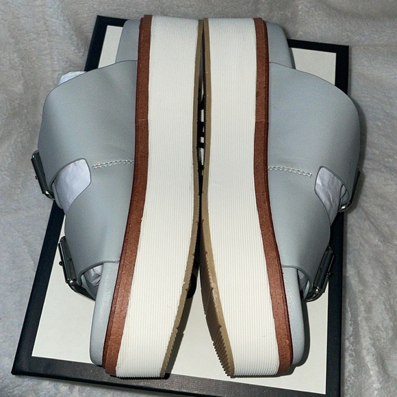 NWT J/SLIDES BOWIE Grey Leather Sandal - Picture 12 of 15